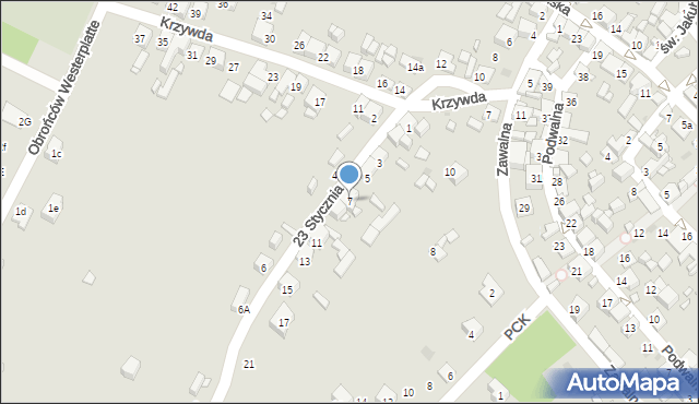 Sławków, 23 Stycznia, 7, mapa Sławków