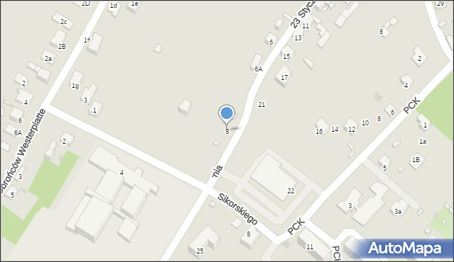 Sławków, 23 Stycznia, 8, mapa Sławków