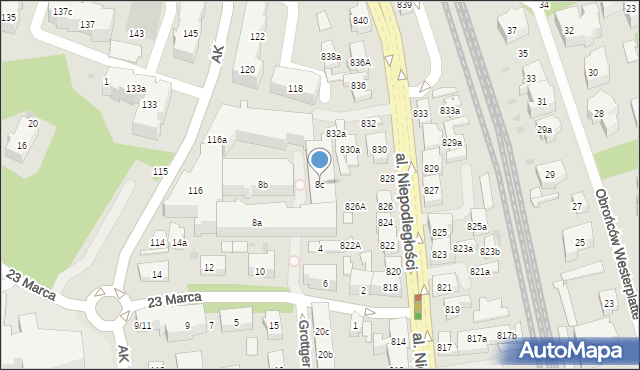 Sopot, 23 Marca, 8c, mapa Sopotu