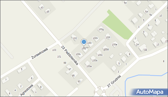 Tarnowo Podgórne, 23 Października, 100j, mapa Tarnowo Podgórne