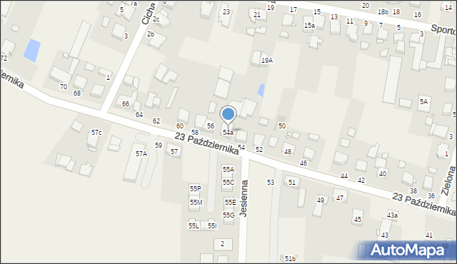 Tarnowo Podgórne, 23 Października, 54a, mapa Tarnowo Podgórne