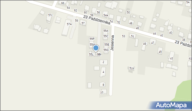 Tarnowo Podgórne, 23 Października, 55J, mapa Tarnowo Podgórne