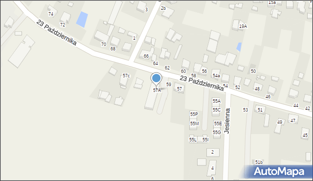 Tarnowo Podgórne, 23 Października, 57A, mapa Tarnowo Podgórne