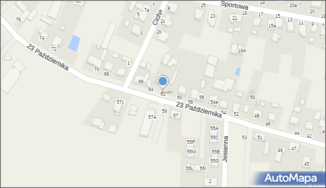 Tarnowo Podgórne, 23 Października, 62, mapa Tarnowo Podgórne