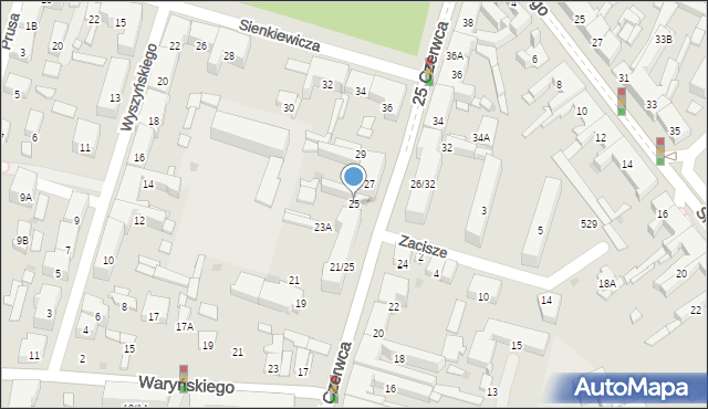 Radom, 25 Czerwca, 25, mapa Radomia