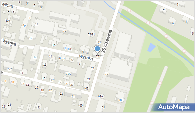 Radom, 25 Czerwca, 75, mapa Radomia