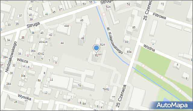 Radom, 25 Czerwca, 81, mapa Radomia