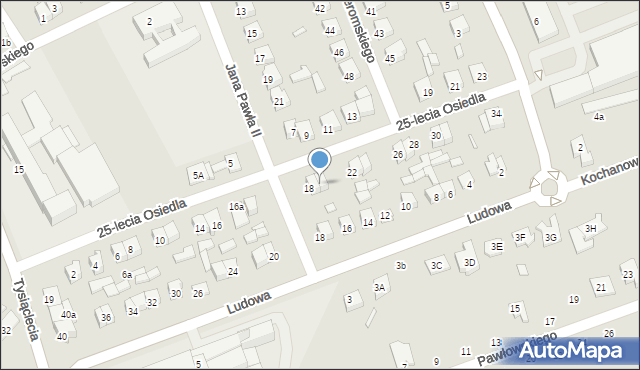 Wysokie Mazowieckie, 25-lecia Osiedla, 20, mapa Wysokie Mazowieckie
