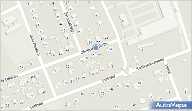 Wysokie Mazowieckie, 25-lecia Osiedla, 32, mapa Wysokie Mazowieckie