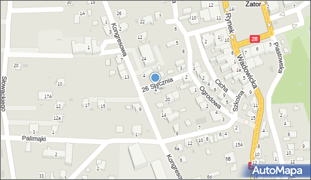 Zator, 26 Stycznia, 4, mapa Zator