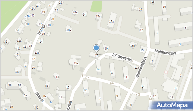 Andrychów, 27 Stycznia, 17, mapa Andrychów