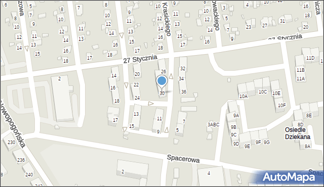 Czeladź, 27 Stycznia, 30, mapa Czeladź
