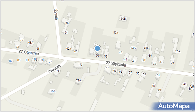 Dobieszowice, 27 Stycznia, 56, mapa Dobieszowice