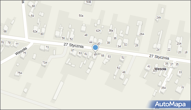 Dobieszowice, 27 Stycznia, 57, mapa Dobieszowice