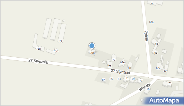 Dobieszowice, 27 Stycznia, 70a, mapa Dobieszowice