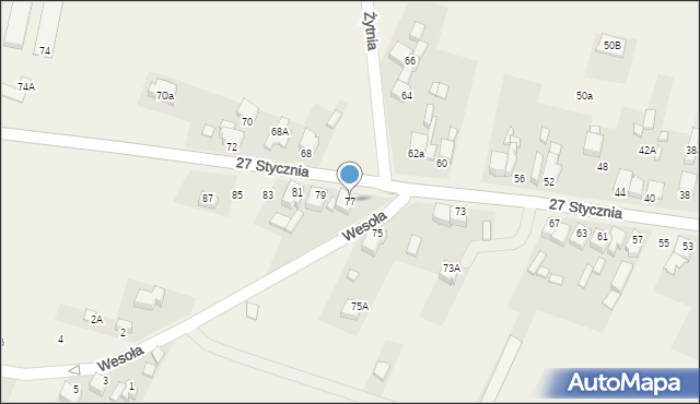 Dobieszowice, 27 Stycznia, 77, mapa Dobieszowice