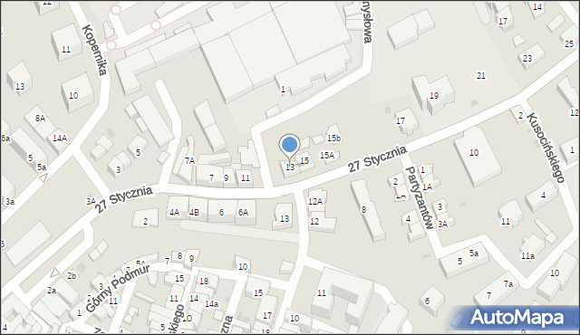 Gniew, 27 Stycznia, 13, mapa Gniew