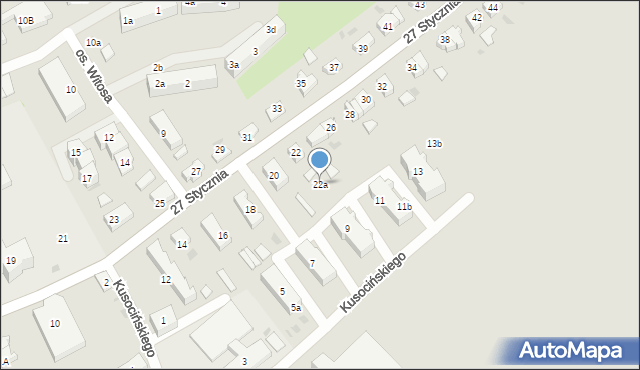 Gniew, 27 Stycznia, 22a, mapa Gniew