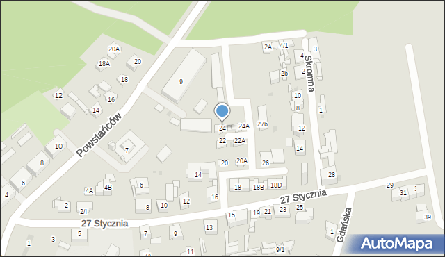 Sosnowiec, 27 Stycznia, 24, mapa Sosnowca