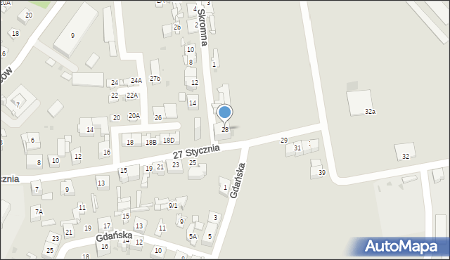 Sosnowiec, 27 Stycznia, 28, mapa Sosnowca