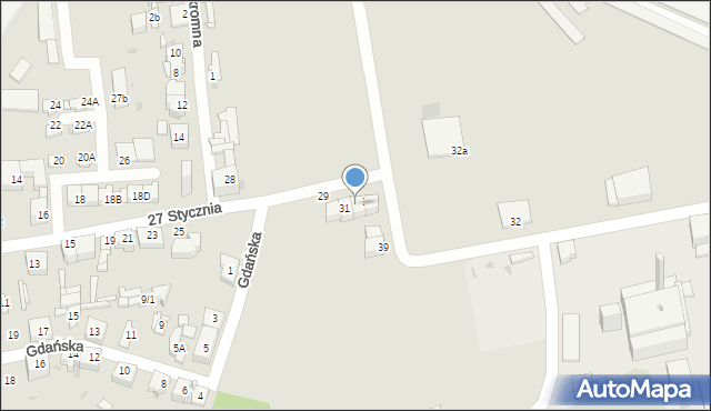 Sosnowiec, 27 Stycznia, 33, mapa Sosnowca
