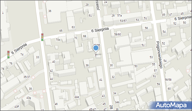 Łódź, 28 Pułku Strzelców Kaniowskich, 37, mapa Łodzi