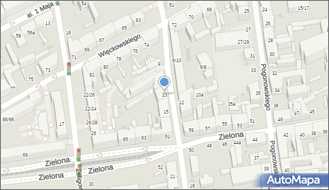 Łódź, 28 Pułku Strzelców Kaniowskich, 13, mapa Łodzi