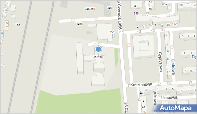 Poznań, 28 Czerwca 1956 r., 352/360, mapa Poznania