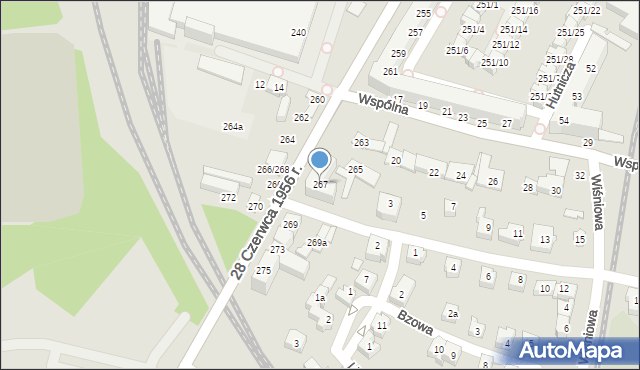 Poznań, 28 Czerwca 1956 r., 267, mapa Poznania