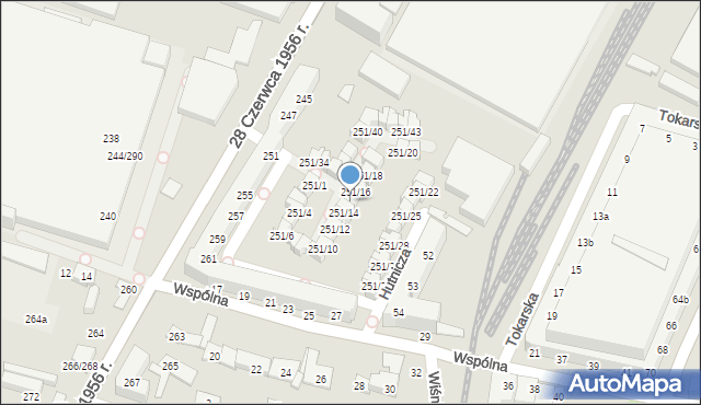 Poznań, 28 Czerwca 1956 r., 251/15, mapa Poznania