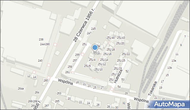 Poznań, 28 Czerwca 1956 r., 251/2, mapa Poznania