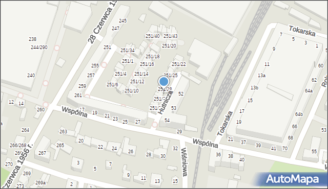 Poznań, 28 Czerwca 1956 r., 251/29, mapa Poznania