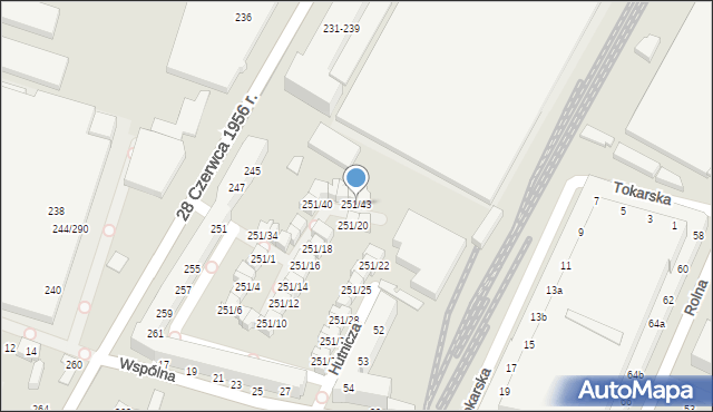 Poznań, 28 Czerwca 1956 r., 251/43, mapa Poznania