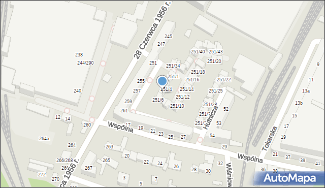 Poznań, 28 Czerwca 1956 r., 251/5, mapa Poznania