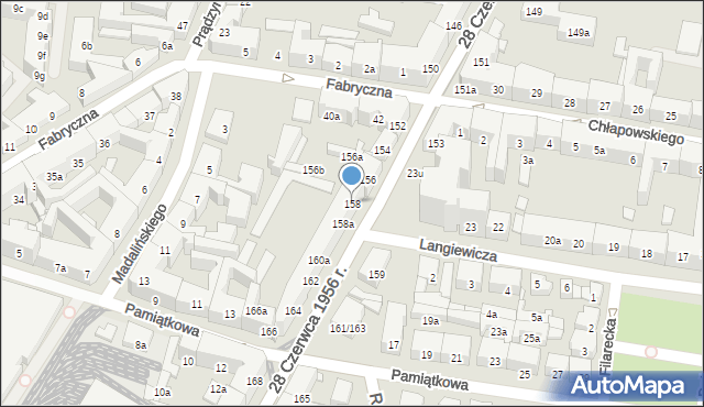 Poznań, 28 Czerwca 1956 r., 158, mapa Poznania