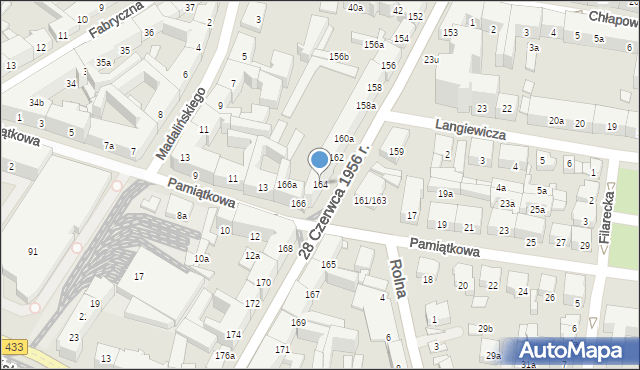 Poznań, 28 Czerwca 1956 r., 164, mapa Poznania