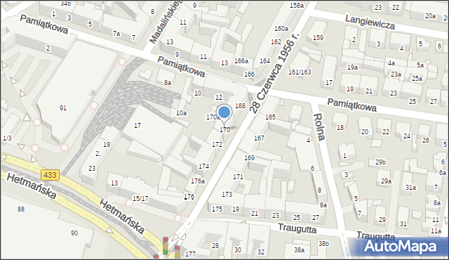 Poznań, 28 Czerwca 1956 r., 170, mapa Poznania