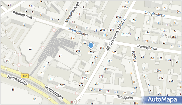 Poznań, 28 Czerwca 1956 r., 170a, mapa Poznania