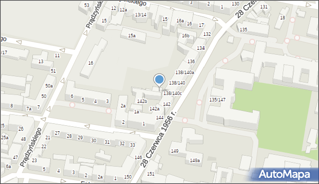 Poznań, 28 Czerwca 1956 r., 140, mapa Poznania