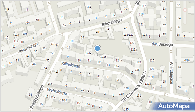 Poznań, 28 Czerwca 1956 r., 124d, mapa Poznania