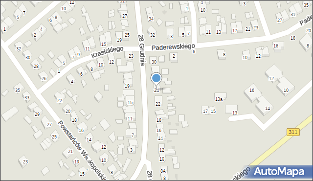 Stęszew, 28 Grudnia, 24, mapa Stęszew