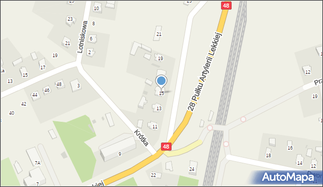 Zajezierze, 28 Pułku Artylerii Lekkiej, 15, mapa Zajezierze