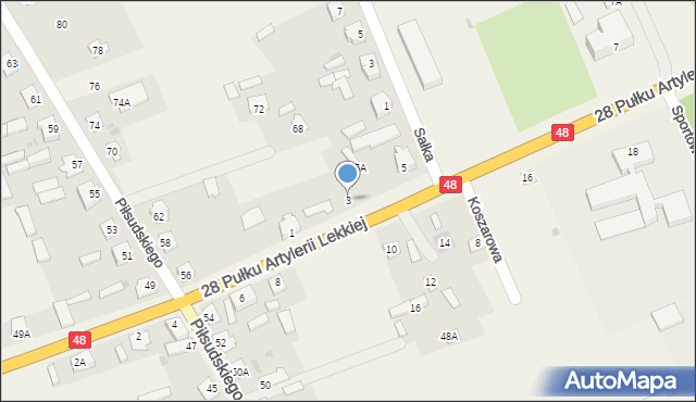 Zajezierze, 28 Pułku Artylerii Lekkiej, 3, mapa Zajezierze