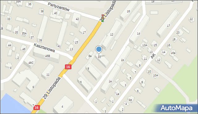 Augustów, 29 Listopada, 10, mapa Augustów