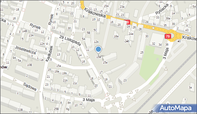 Chrzanów, 29 Listopada, 13a, mapa Chrzanów