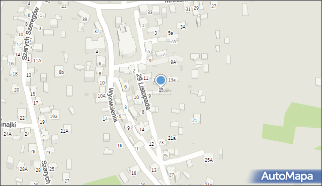 Jaworzno, 29 Listopada, 15a, mapa Jaworzno