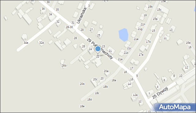 Kalisz, 29 Pułku Piechoty, 22, mapa Kalisza