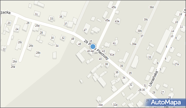 Kalisz, 29 Pułku Piechoty, 42, mapa Kalisza