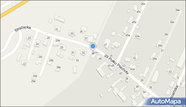 Kalisz, 29 Pułku Piechoty, 48, mapa Kalisza