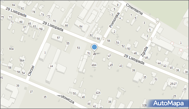 Kutno, 29 Listopada, 49, mapa Kutno